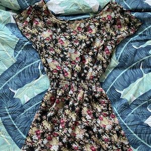 Black with floral design dress